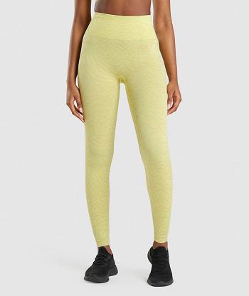 Legginsy Damskie Gymshark Adapt Animal Seamless Żółte | PL 2331YXF